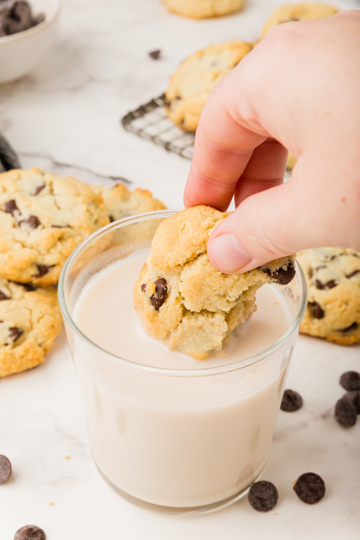 Monk Fruit Chocolate Chip Cookies Made with Almond Flour