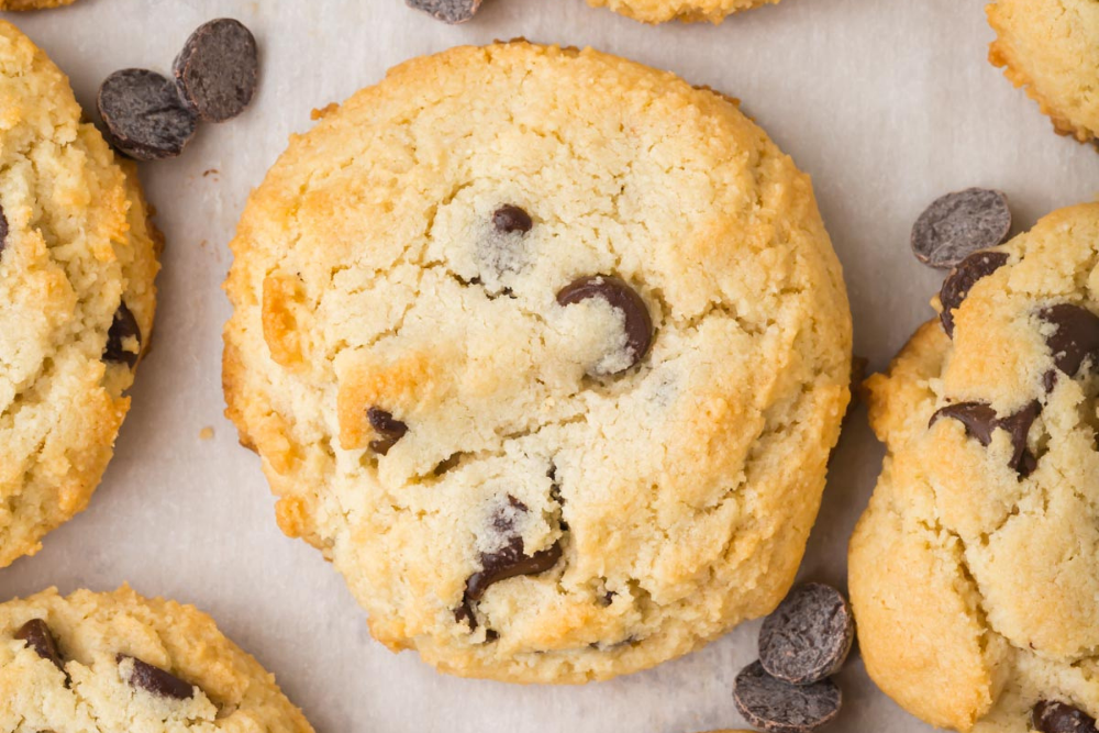 Monk Fruit Chocolate Chip Cookies Made with Almond Flour (Keto and Low-Carb)