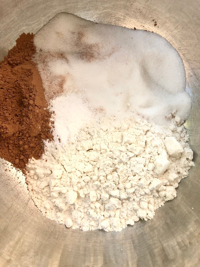 Sifted together dry ingredients for gluten-free donut recipe