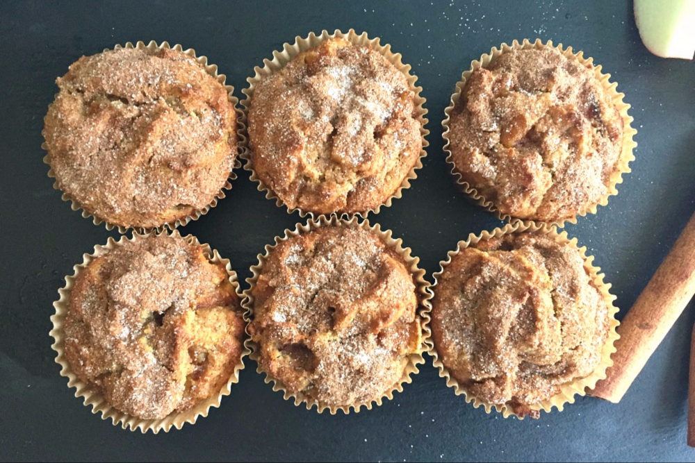 Incredibly Moist Almond Flour Muffins with Apple Pie Filling