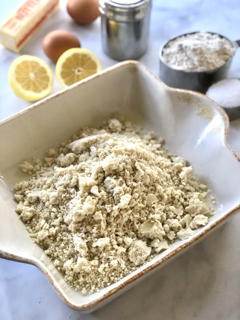 Picture of gluten-free lemon bar crumbly crust