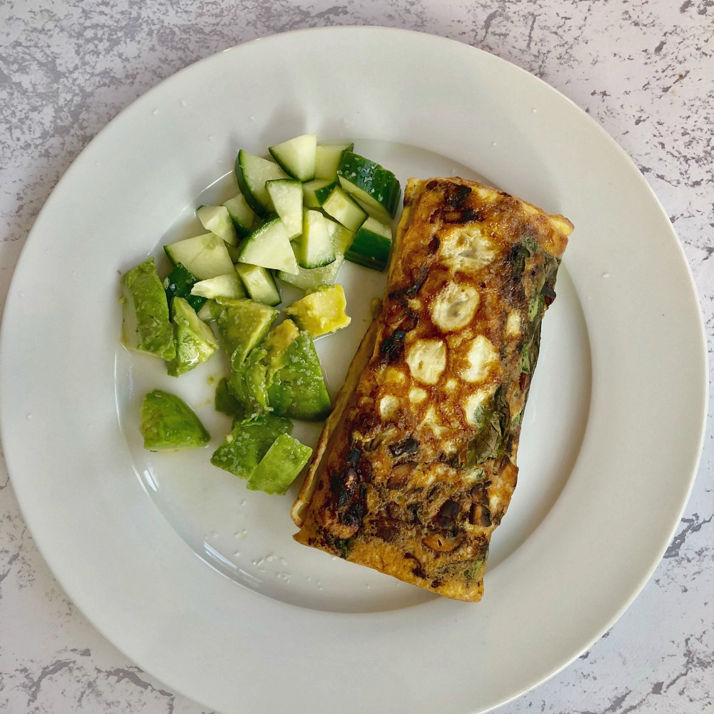 Whole 30 Breakfast Recipes - rolled omelette with avocado