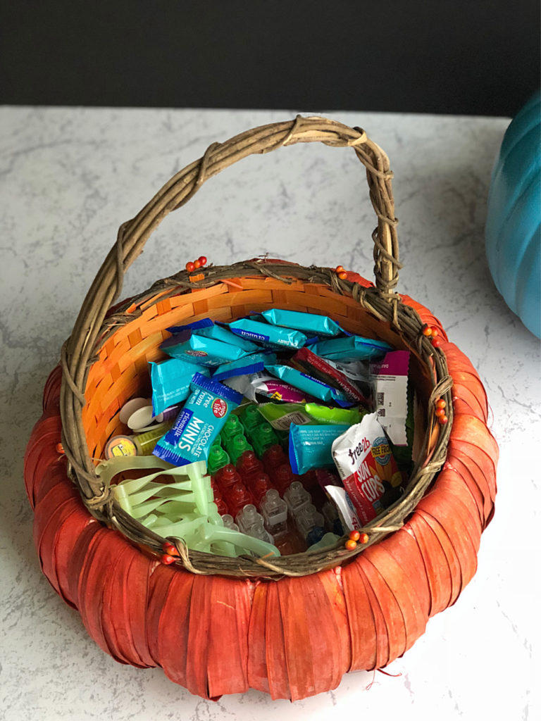 Teal Pumpkin Project - basket of goodies
