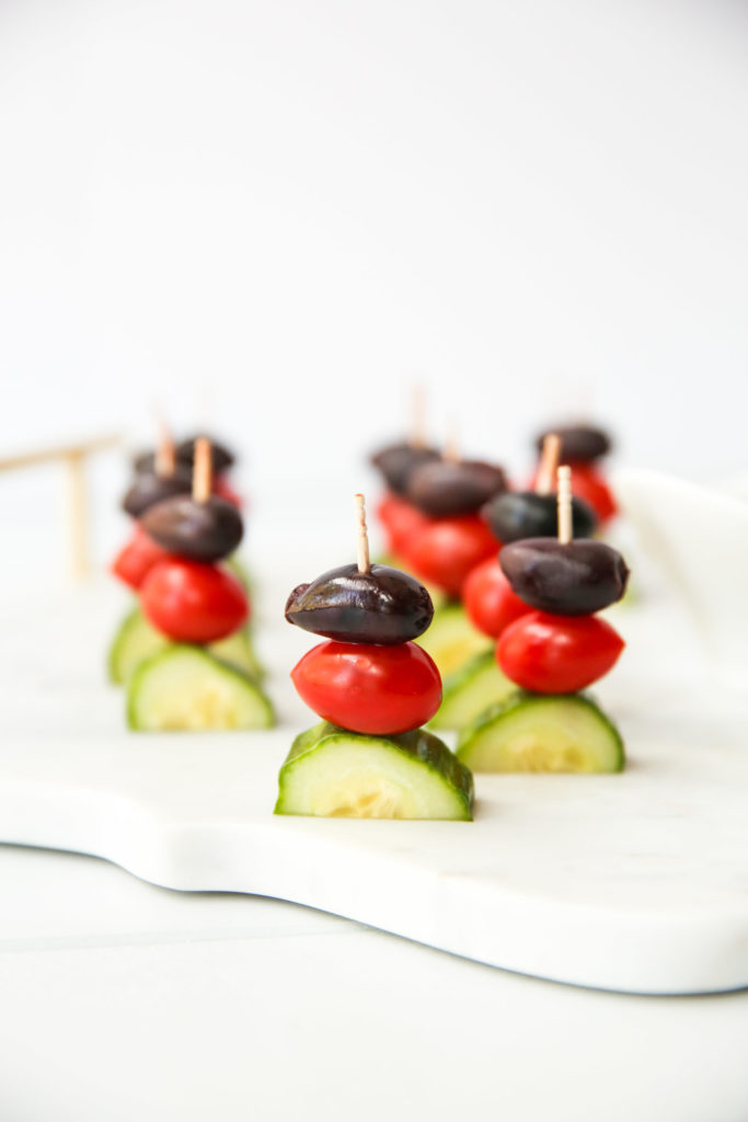 Greek Salad Kabobs appetizer close up
