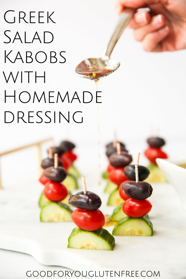Greek Salad Kabobs with Greek Dressing - Good For You Gluten Free
