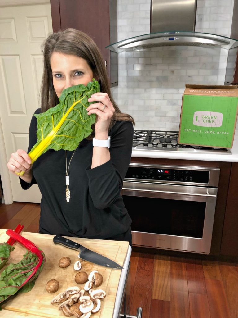 Jenny with swiss chard from Green Chef