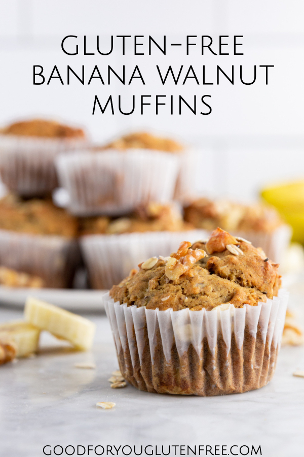 These Gluten-Free Banana Walnut Muffins are also vegan, and made with a protein powder nutritional boost. 