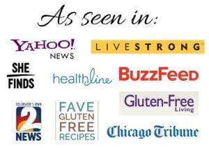 Logos of publications that Good For You Gluten Free has been featured in