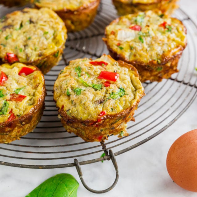 High Protein Vegetable Quinoa Egg Muffins - header