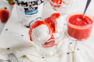 Simple strawberry sauce ice cream topping header
