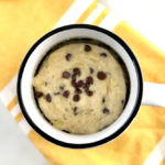 Banana mug cake header with visible chocolate chips