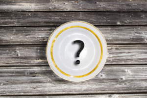 image of a plate with a question mark on it