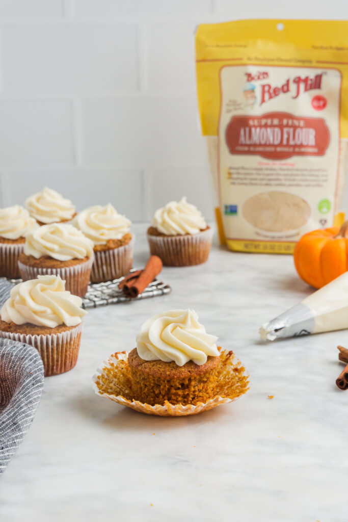 frosted almond flour pumpkin muffins