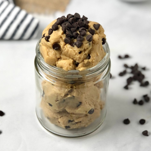 Edible cookie dough header image - cookie dough in a jar