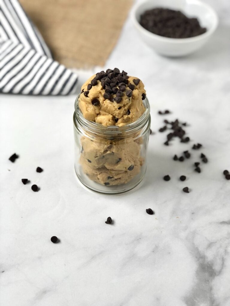 Picture of edible cookie dough in a jar