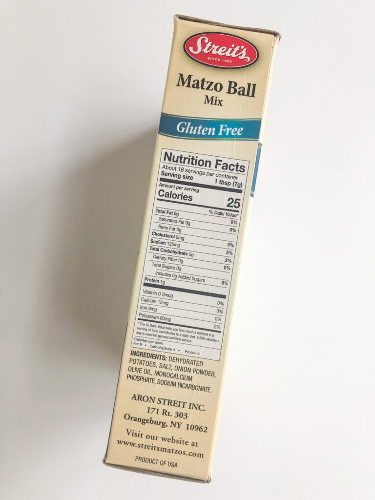 Picture of ingredients in gluten-free matzo ball soup mix