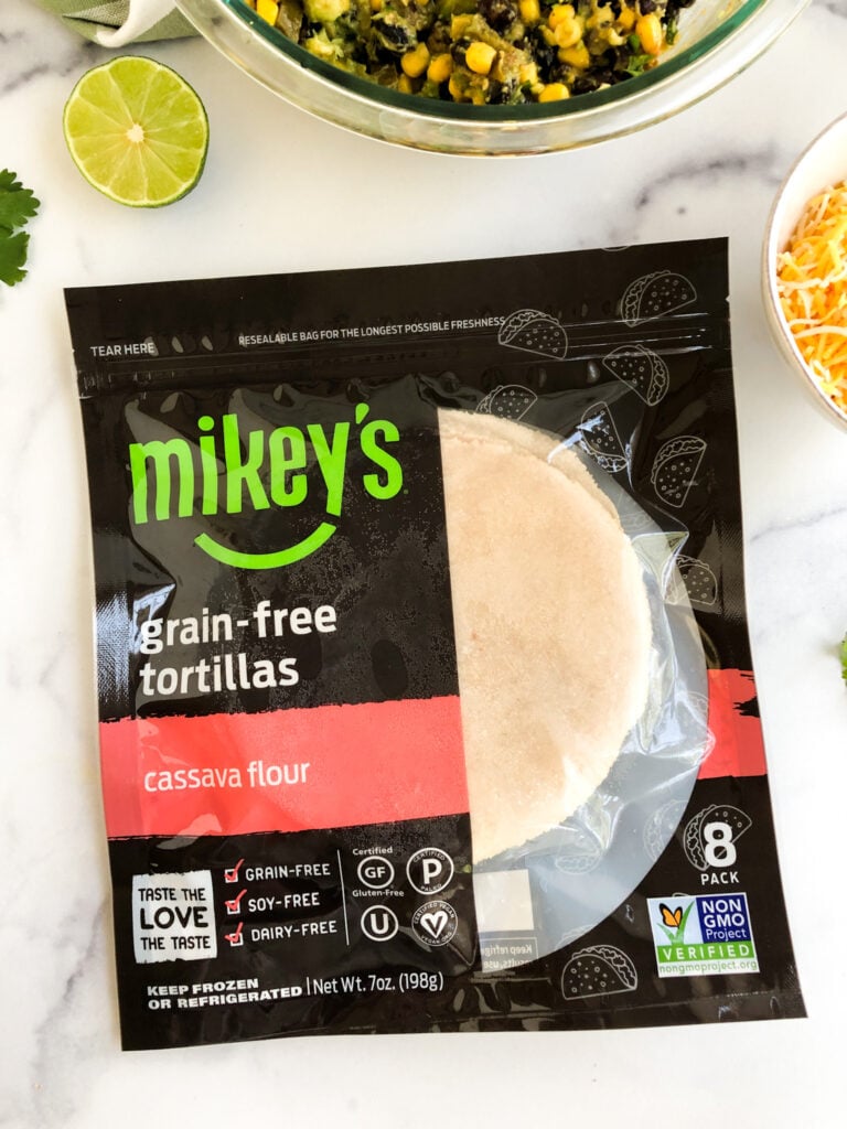 Mikey's grain-free tortillas package