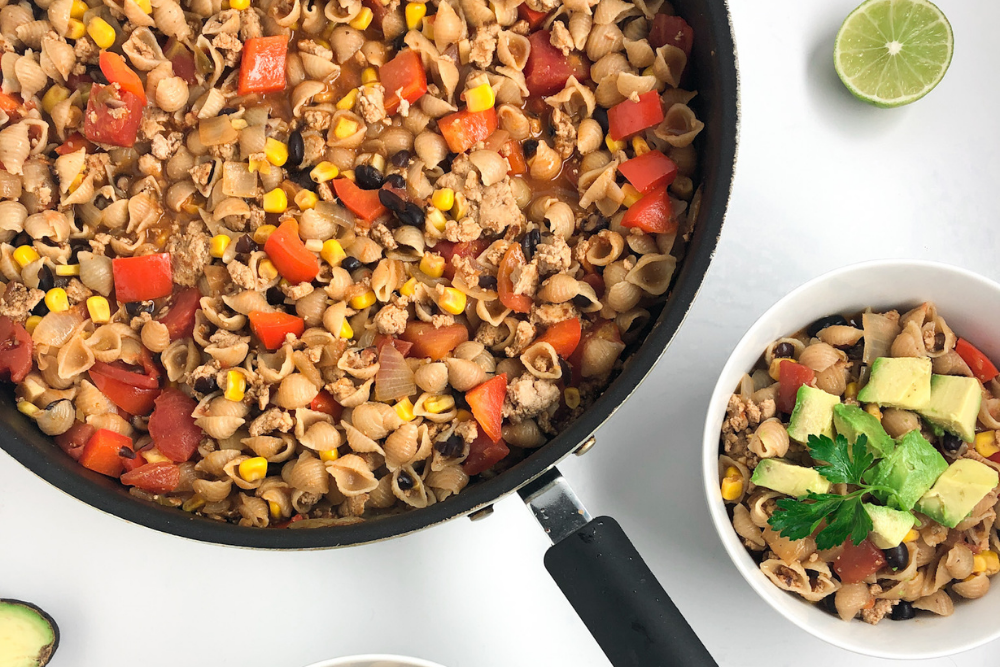 Easy Taco Pasta Skillet with Brown Rice Pasta