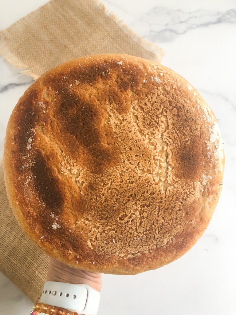 Bottom crust of gluten-free sourdough bread