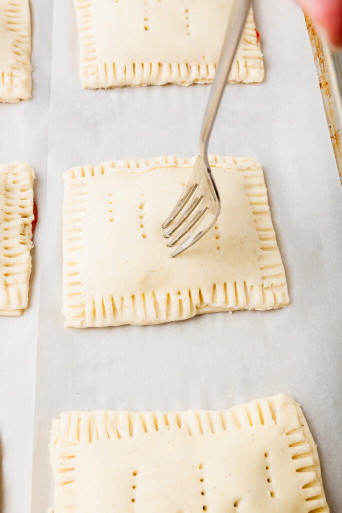 Adding fork holes in top to vent pop tarts