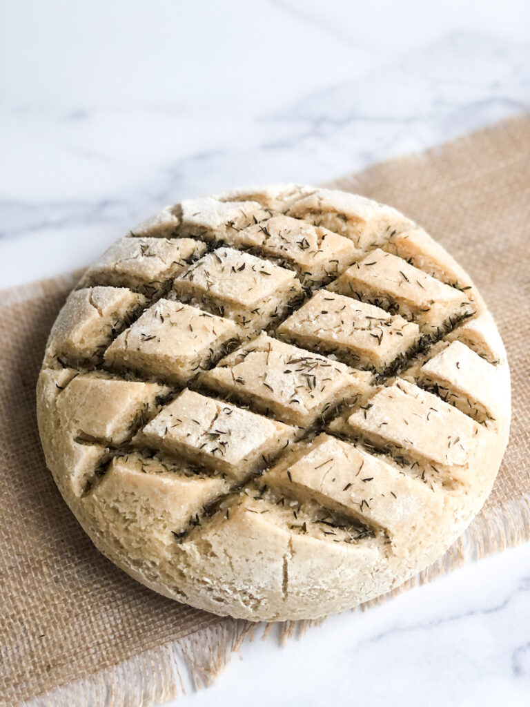gluten-free artisan bread with scoring design