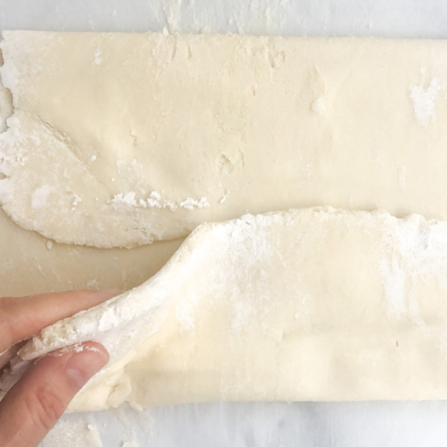 pastry dough folded over on to itself