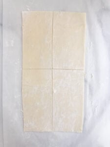 puff pastry dough cut into rectangles