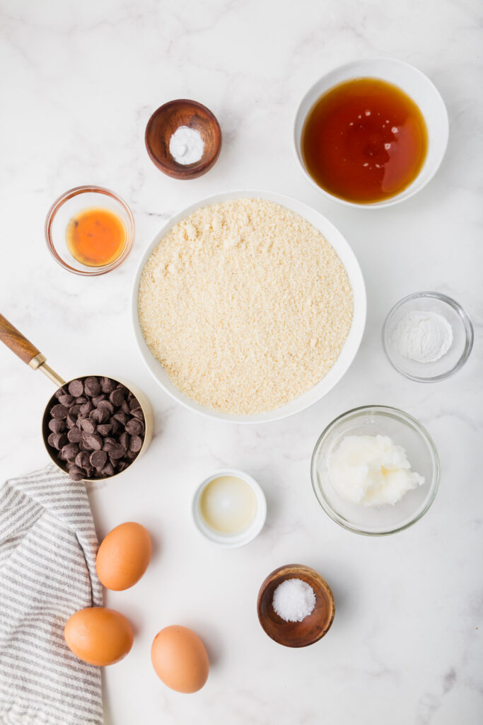 ingredients for almond flour chocolate chip muffins 