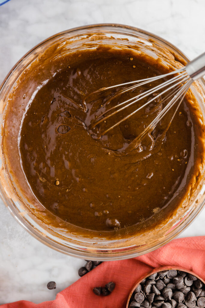 gluten-free and dairy-free brownie batter in a bowl