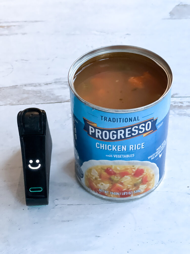Progresso chicken rice soup Nima Tested with smiley face