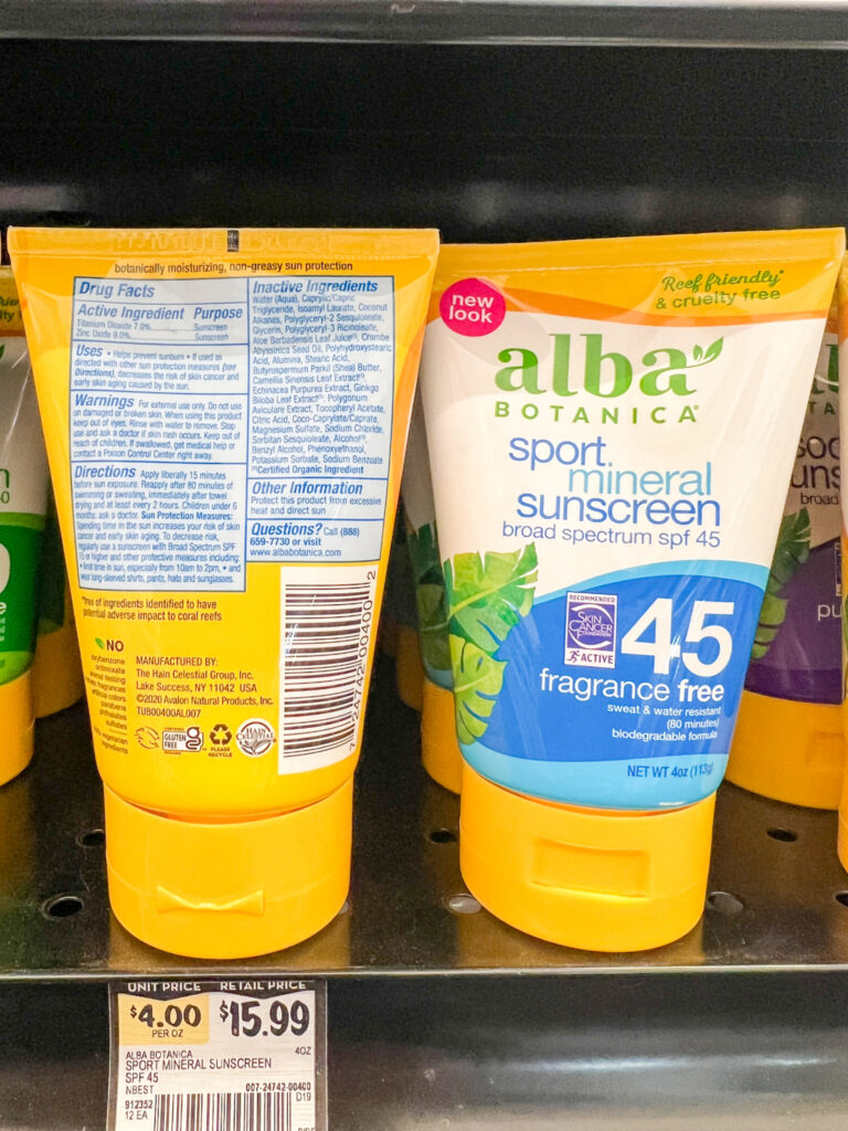 Alba certified gluten-free sunscreen