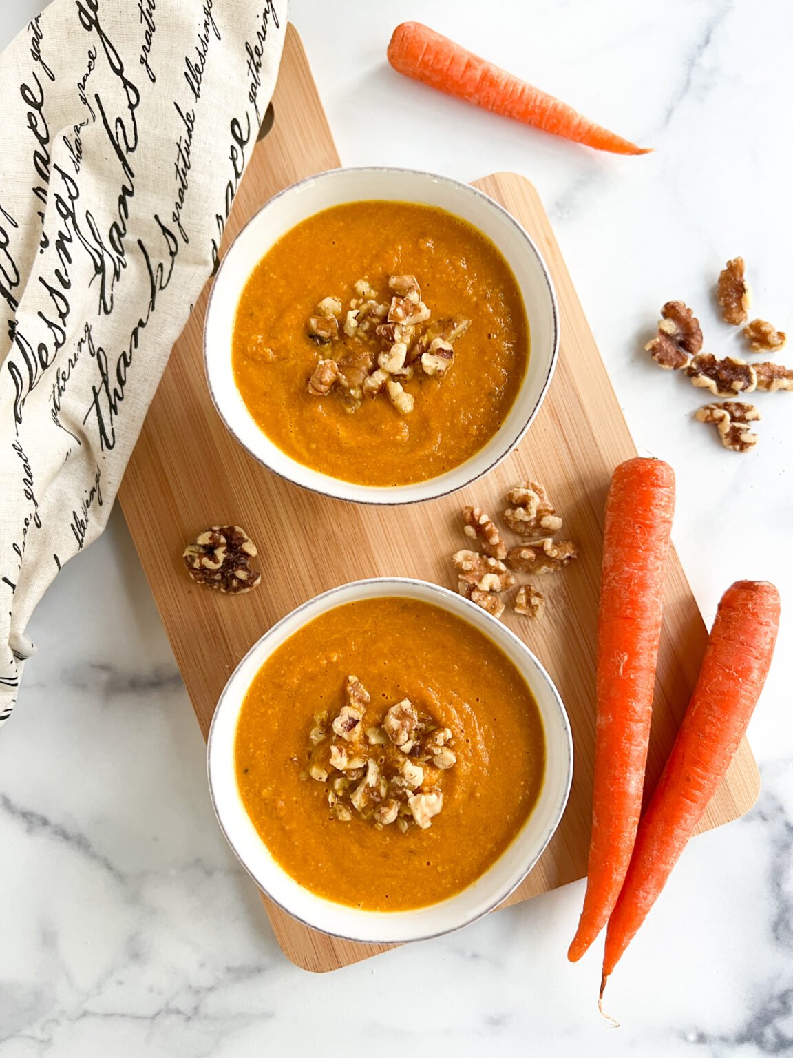 Healthy Carrot and Walnut Soup Good For You Gluten Free