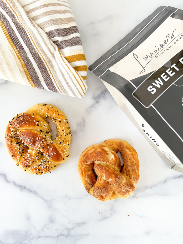 gluten-free soft pretzels with Lorraine's sweet dough mix