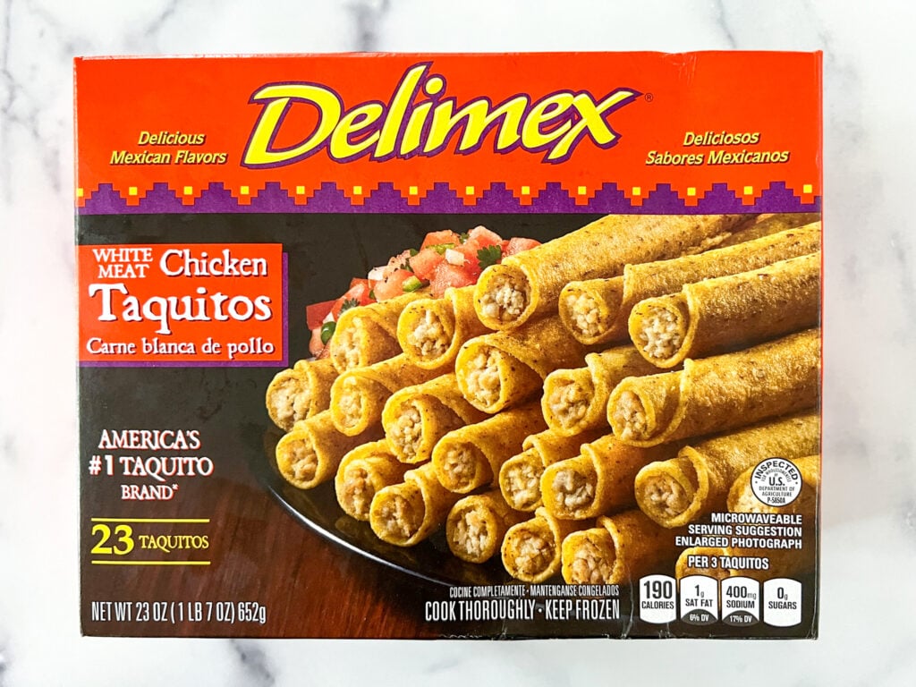 Dellimex taquitos with no gluten-free label