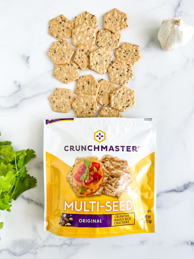 photo of crunchmaster crackers with bag 