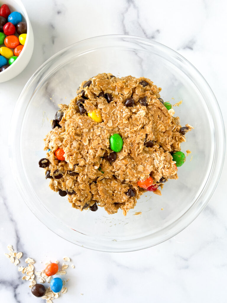 monster cookie dough in a bowl