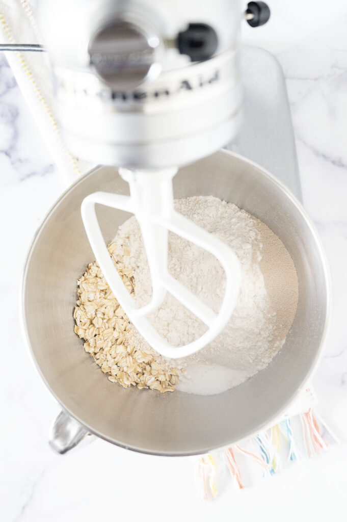dry ingredients for gluten-free oat bread recipe
