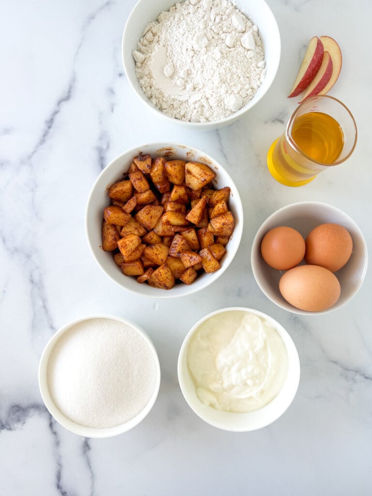 ingredients for gluten-free apple cake