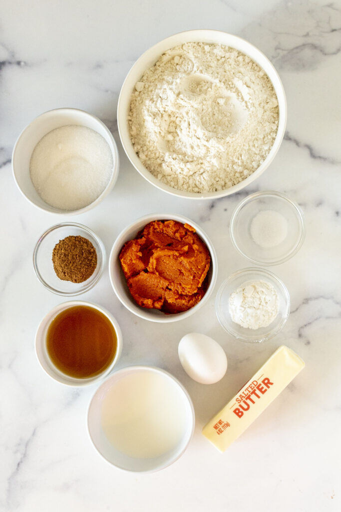 ingredients for the gluten-free pumpkin scones on a table