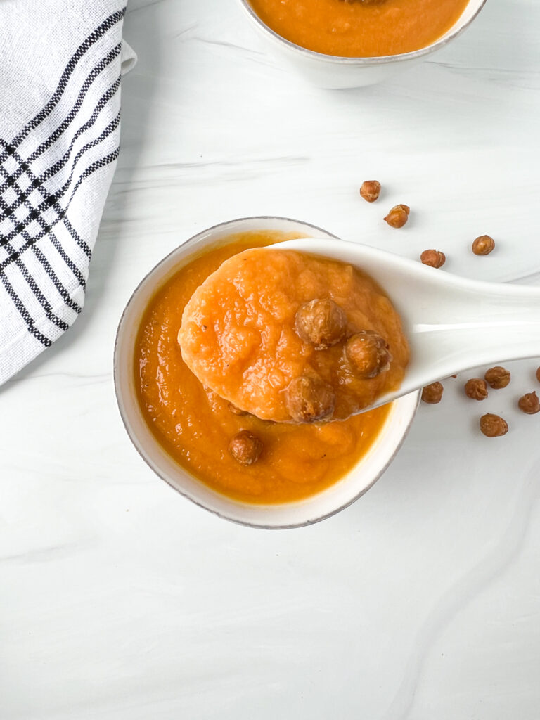 spoonful of carrot and cauliflower soup