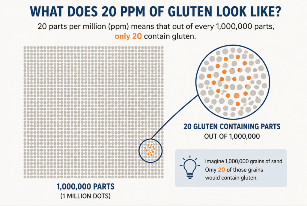 what does 20 ppm of gluten look like graphic