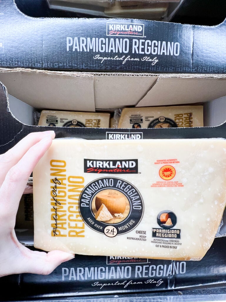 brick of parmigiano reggiano at costco