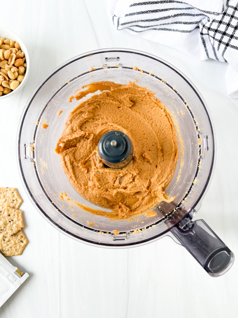 peanut butter inside food processor