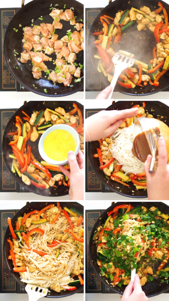 step by step making of gluten-free pad thai