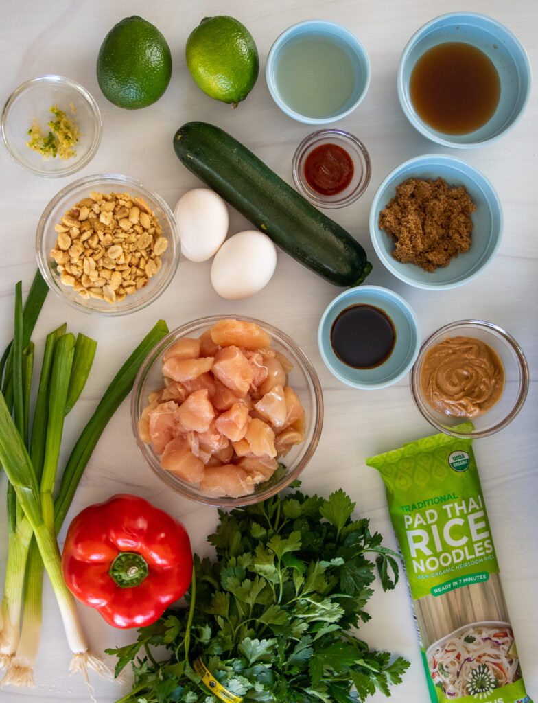 ingredients for gluten-free pad thai
