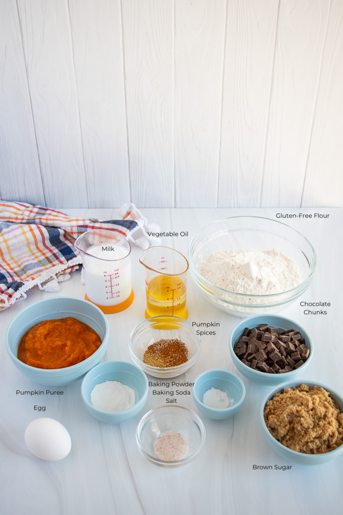 gluten-free chocolate chip pumpkin muffin ingredients