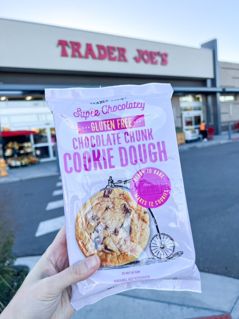 trader joes gluten-free chocolate chunk cookie dough packaging