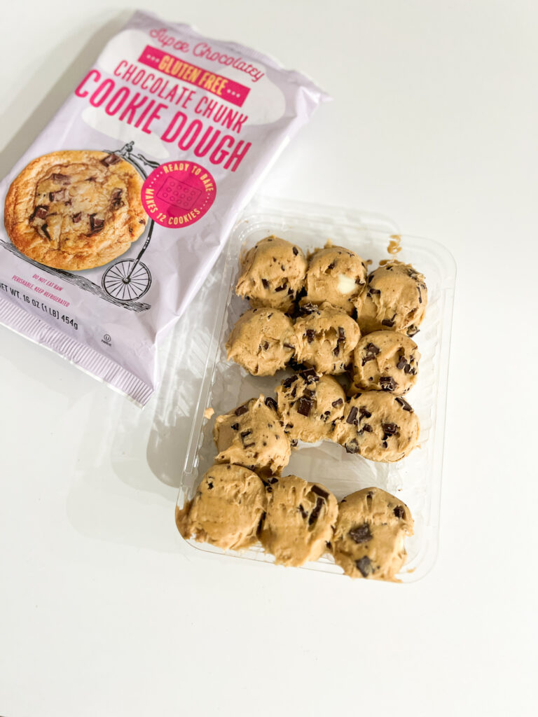 trader joes gluten-free chocolate chunk cookie dough packaging opened