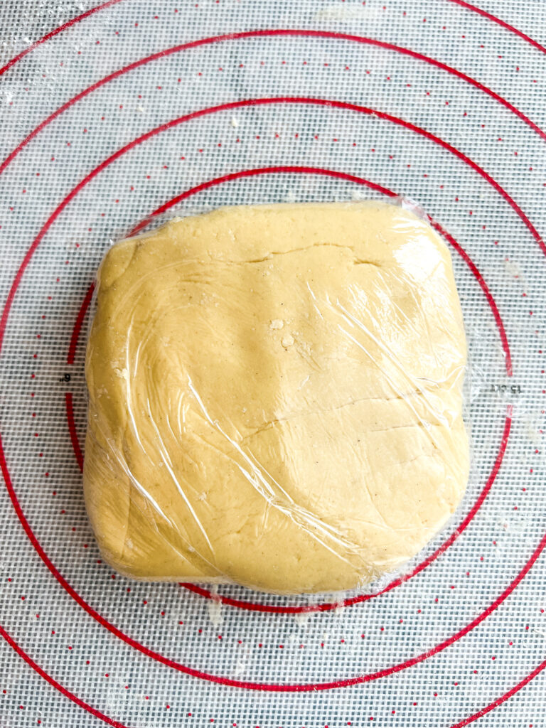 pasta dough covered with plastic wrap