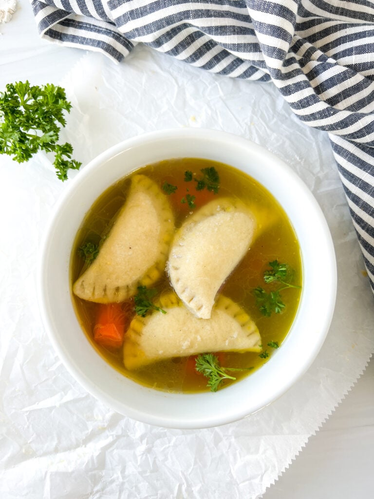 kreplach in chicken soup